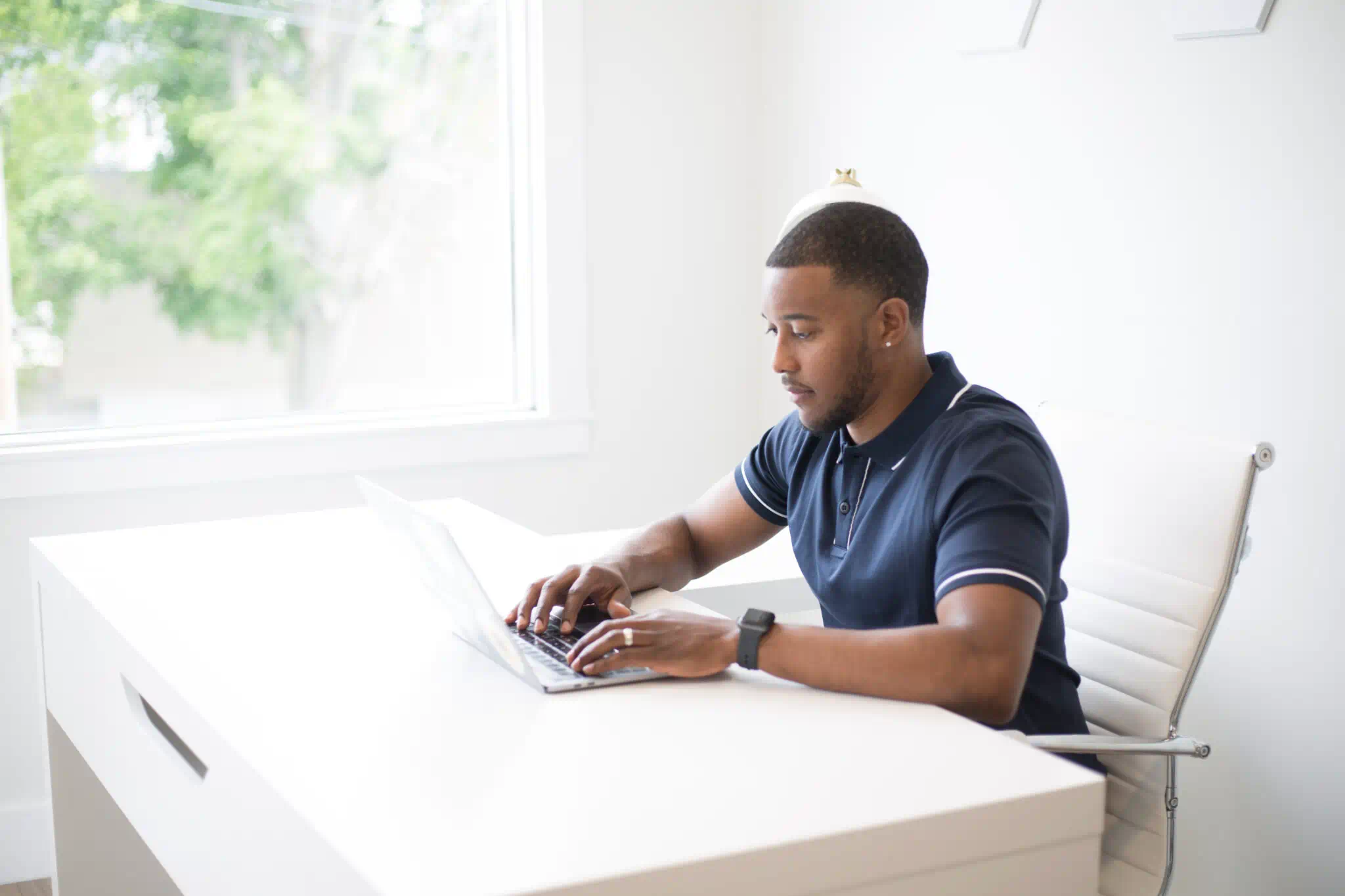 Person working on laptop